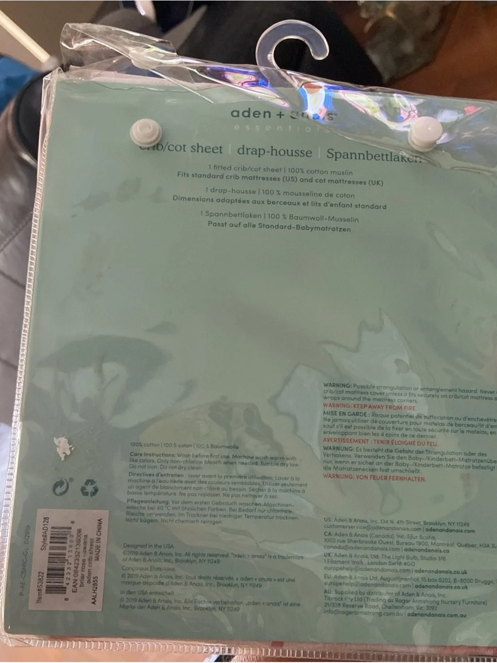 Brand New aden + anais Essentials Briar Rose Pink Swan Crib Sheet Cotton Muslin